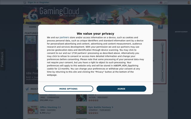 Screenshot of gamingcloud.com