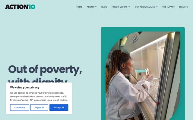 Screenshot of action10.org