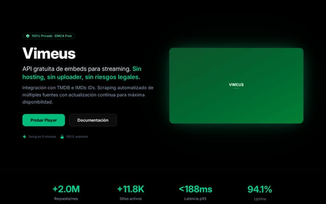 Screenshot of vimeus.com