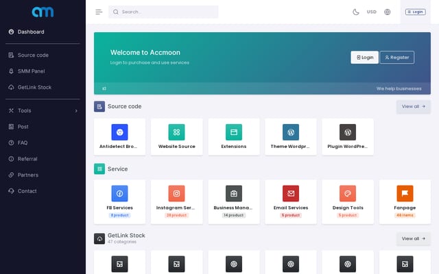 Screenshot of accmoon.com