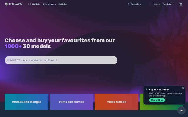 Screenshot of specialstl.com