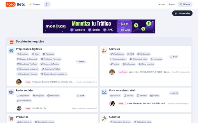 Screenshot of forobeta.com