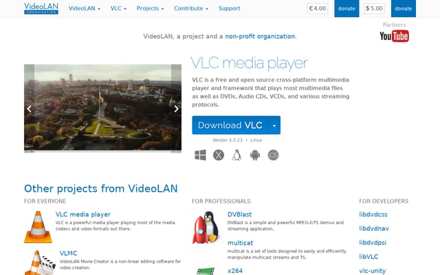 Screenshot of videolan.org