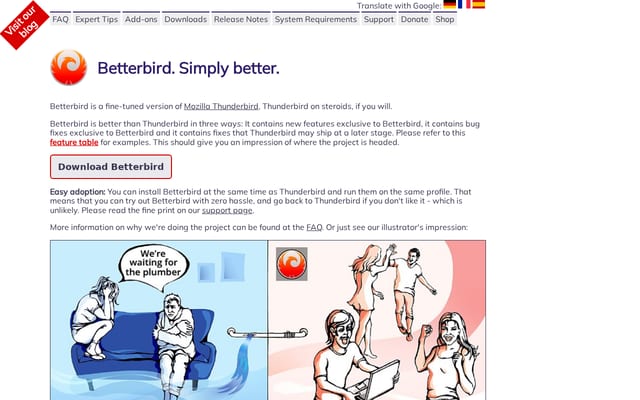 Screenshot of betterbird.eu