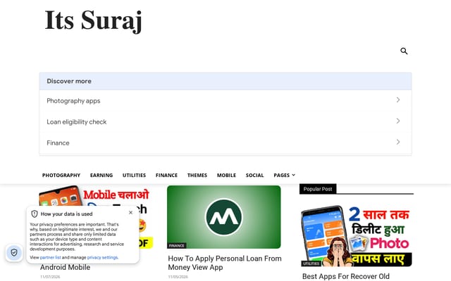 Screenshot of itsuraj.in