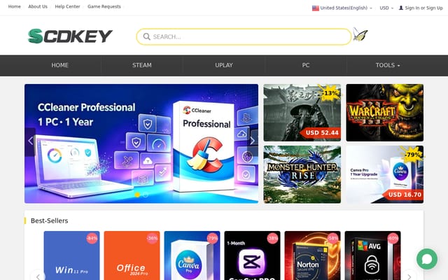 Screenshot of scdkey.com