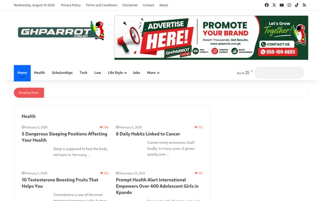 Screenshot of ghparrot.com.gh