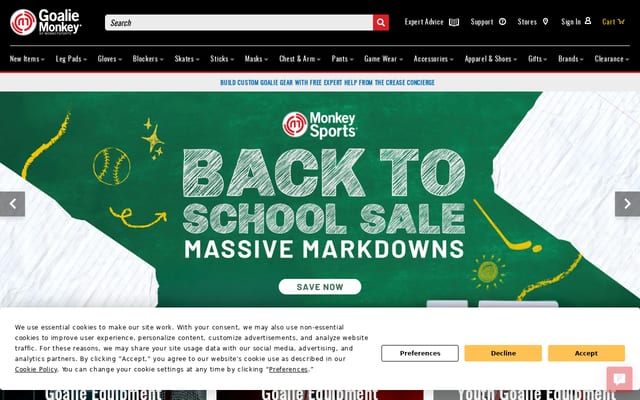 Screenshot of goaliemonkey.com