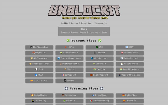 Screenshot of unblockit.li