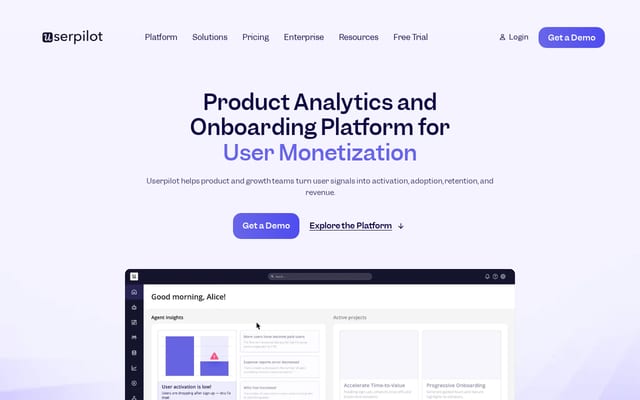 Screenshot of userpilot.com
