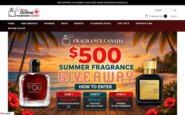 Screenshot of fragrancecanada.ca