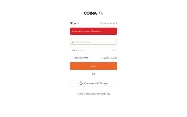Screenshot of coinashop.com