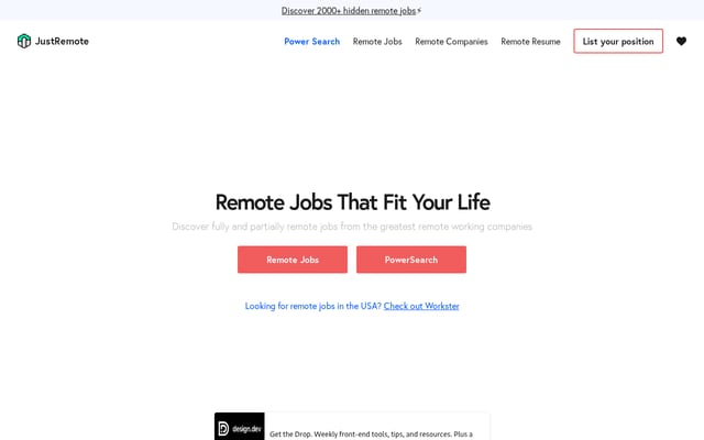 Screenshot of justremote.co