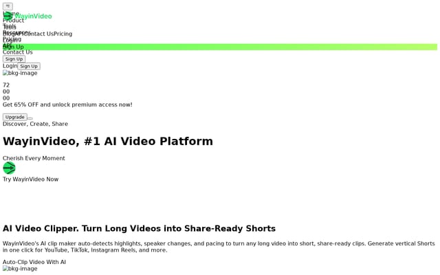 Screenshot of wayin.ai