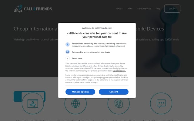 Screenshot of call2friends.com
