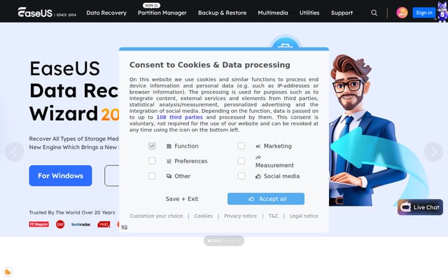 Screenshot of easeus.com