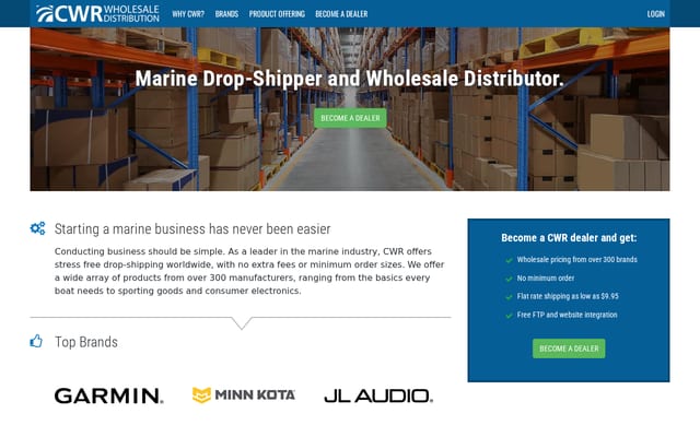 Screenshot of cwrdistribution.com