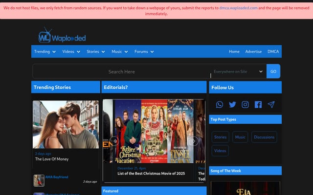 Screenshot of waploaded.com