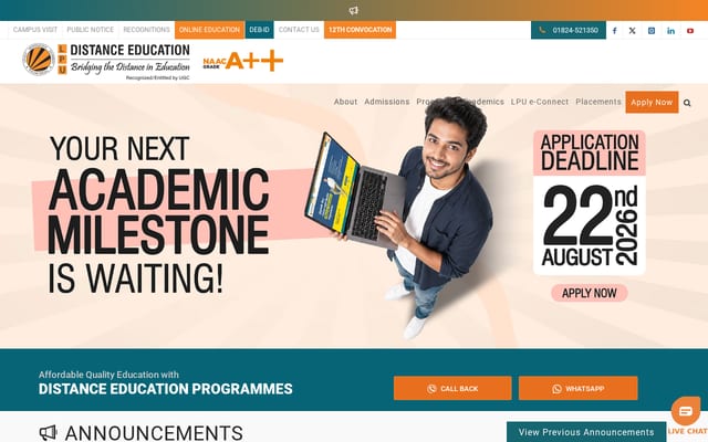 Screenshot of lpude.in