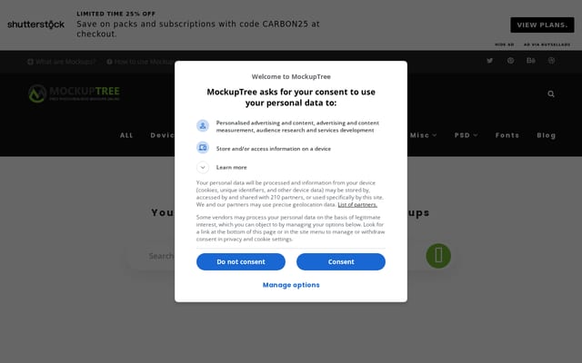 Screenshot of mockuptree.com
