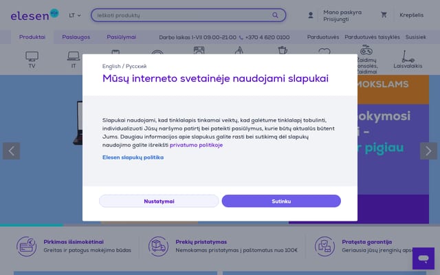 Screenshot of elesen.lt