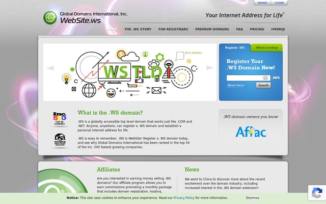 Screenshot of website.ws