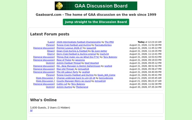 Screenshot of gaaboard.com