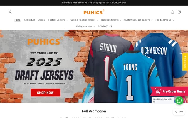 Screenshot of puhicshop.com