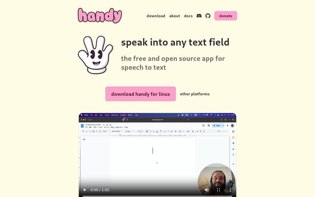 Screenshot of handy.computer