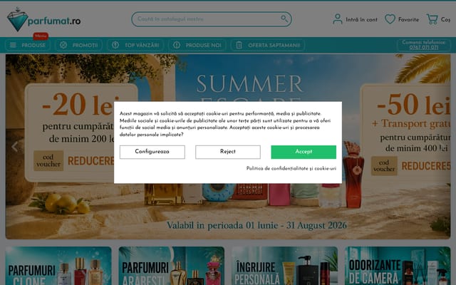 Screenshot of parfumat.ro