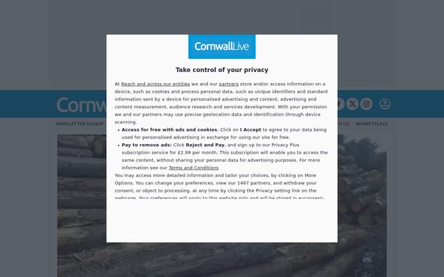 Screenshot of cornwalllive.com