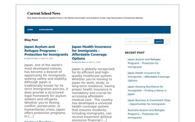 Screenshot of currentschoolnews.com