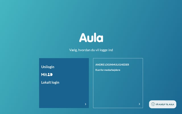 Screenshot of aula.dk