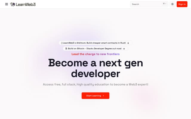Screenshot of learnweb3.io