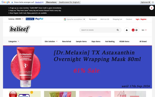 Screenshot of belieef.com