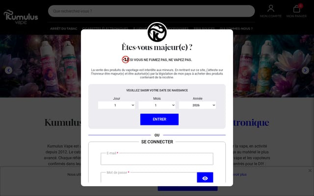 Screenshot of kumulusvape.fr