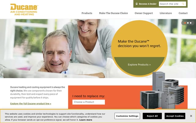 Screenshot of ducanehvac.com