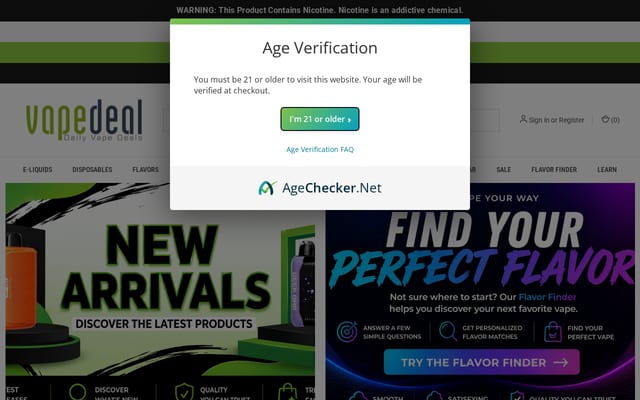 Screenshot of vapedeal.com