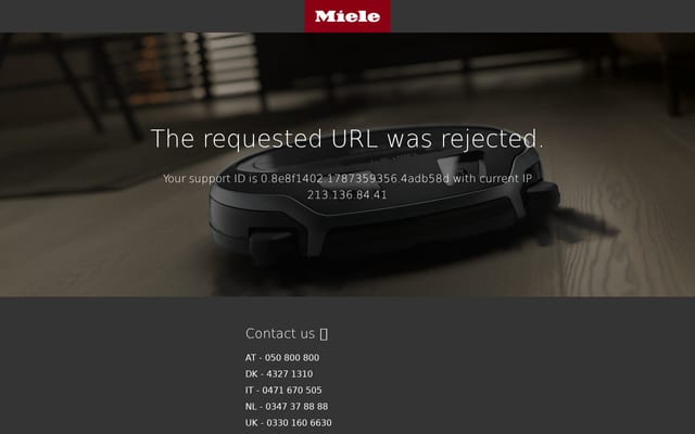 Screenshot of miele.fi