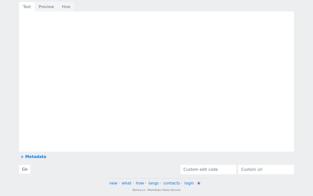 Screenshot of rentry.org