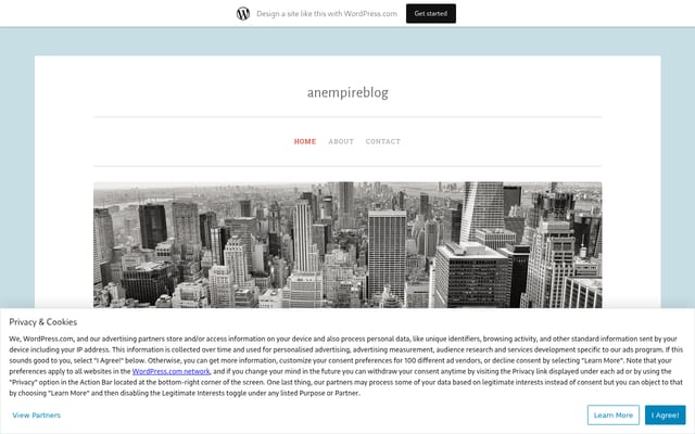 Screenshot of anempireblog.wordpress.com