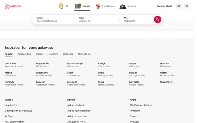 Screenshot of airbnb.ie
