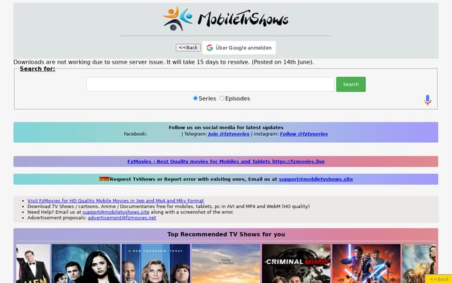 Screenshot of tvseries.in