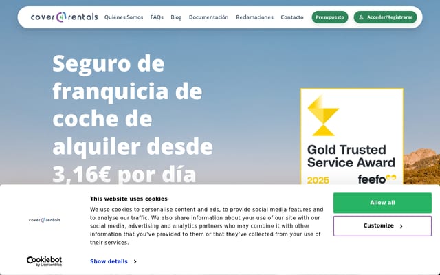Screenshot of cover4rentals.es