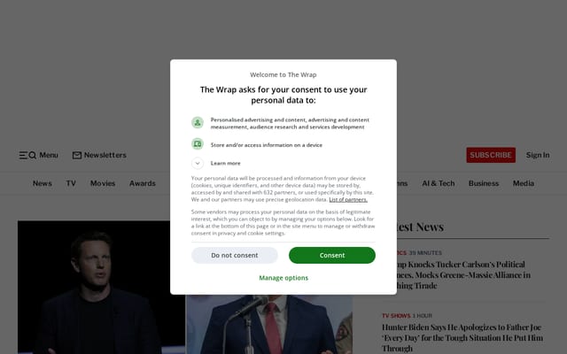 Screenshot of thewrap.com