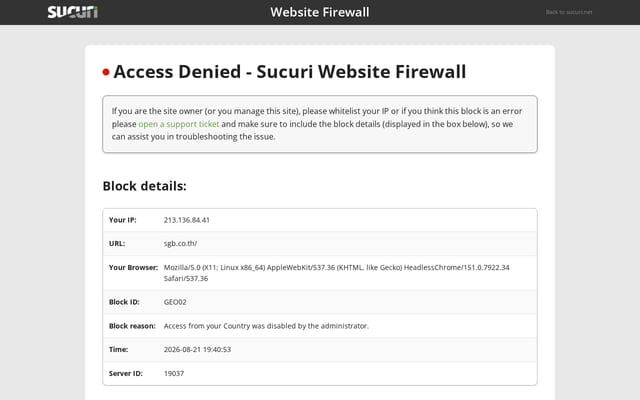 Screenshot of sgb.co.th