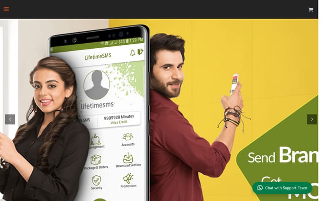 Screenshot of lifetimesms.com