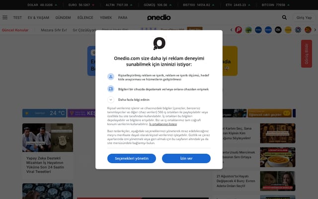 Screenshot of onedio.com