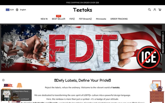 Screenshot of teetoks.com