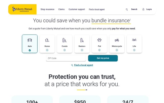 Screenshot of libertymutual.com